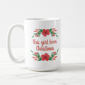 Personalised Name This Girl Loves Christmas Mug