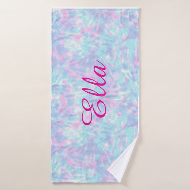 Personalised name Tie & Die  Bath Towel (Bath Towel)