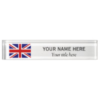 Personalised name title British Union Jack flag