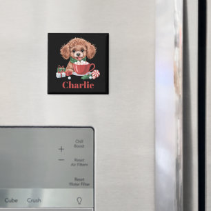 Personalised Name Toy Poodle Dog Lover Christmas Magnet