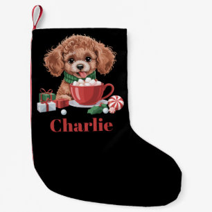 Personalised Name Toy Poodle Dog Lover Christmas Small Christmas Stocking