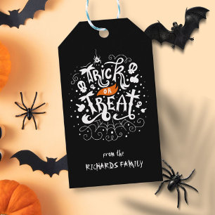 Personalised Name Trick or Treat Halloween Gift Tags