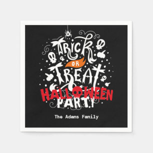 Personalised Name Trick or Treat Halloween Party Napkin