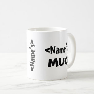Personalised Name Trio White Black Coffee Mug