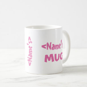 Personalised Name Trio White Pink Mug