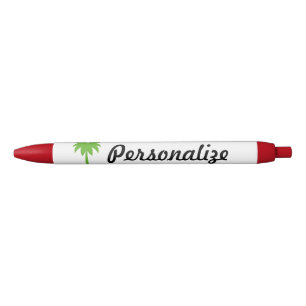 Personalised name tropical palm tree pen