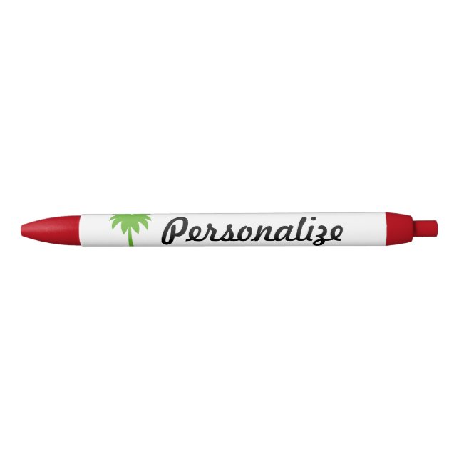 Personalised name tropical palm tree pen (Front)
