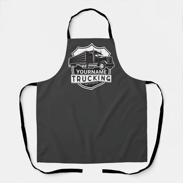 Personalised NAME Trucking Big Rig Semi Trucker   Apron (Front)