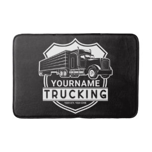 Personalised NAME Trucking Big Rig Semi Trucker Bath Mat