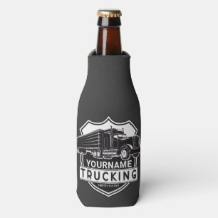 Personalised NAME Trucking Big Rig Semi Trucker Bottle Cooler