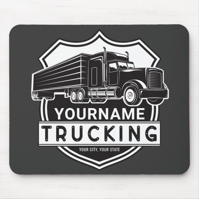 Personalised NAME Trucking Big Rig Semi Trucker  Mouse Pad (Front)