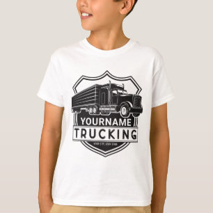 Personalised NAME Trucking Big Rig Semi Trucker  T-Shirt