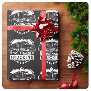 Personalised NAME Trucking Big Rig Semi Trucker Wrapping Paper