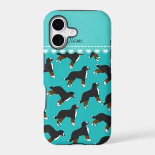 Personalised name turquoise Bernese Mountain dogs