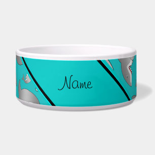 Personalised name turquoise shark pattern