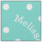 Personalised Name Turquoise Teal Blue Polka Dot