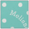 Personalised Name Turquoise Teal Blue Polka Dot