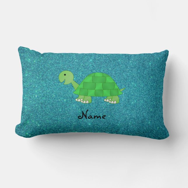 Personalised name turtle lumbar cushion (Front)