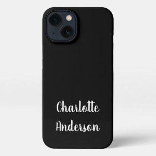 Personalised Name Typography Black and White iPhone 13 Case