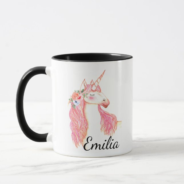Personalised name unicorn mug (Left)