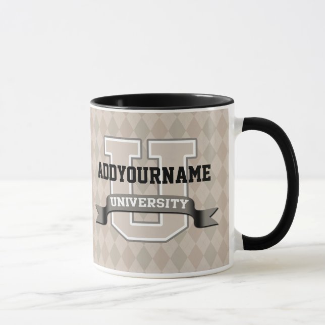 Personalised Name University Cool Funny Family Mug (Right)