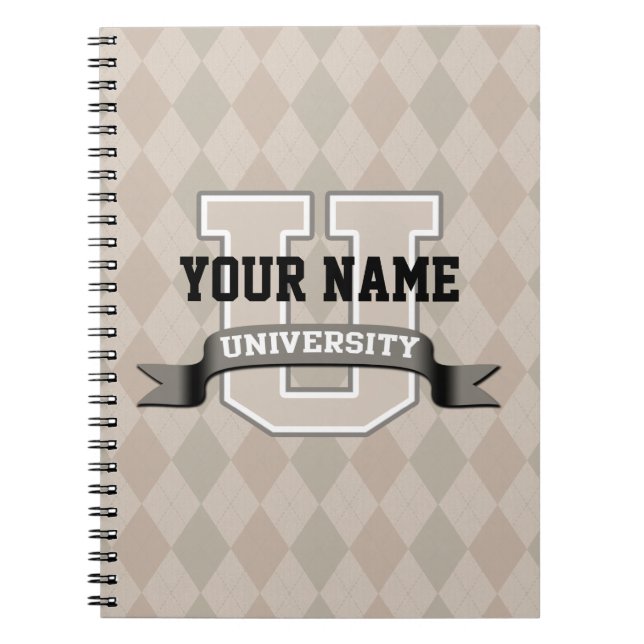 Personalised Name University Cool Funny Family Notebook (Front)