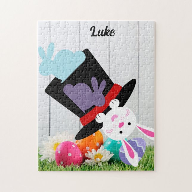 Personalised name upside down rabbit puzzle (Vertical)