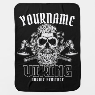 Personalised NAME Viking Nordic Warrior Heritage  Baby Blanket