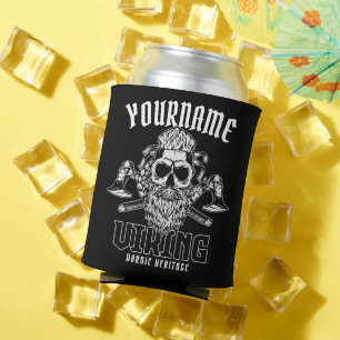 Personalised NAME Viking Nordic Warrior Heritage Can Cooler