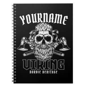 Personalised NAME Viking Nordic Warrior Heritage Notebook