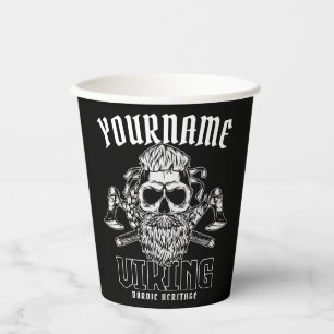 Personalised NAME Viking Nordic Warrior Heritage Paper Cups