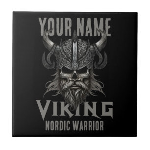 Personalised NAME Viking Warrior Heritage  Ceramic Tile