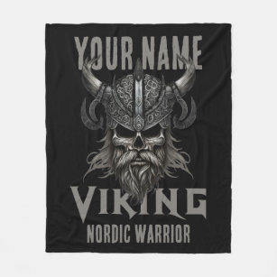 Personalised NAME Viking Warrior Heritage  Fleece Blanket