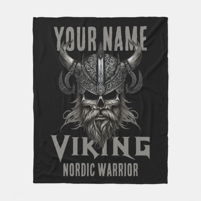 Personalised NAME Viking Warrior Heritage  Fleece Blanket (Front)