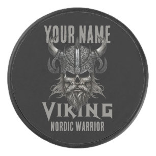 Personalised NAME Viking Warrior Heritage Hockey Puck