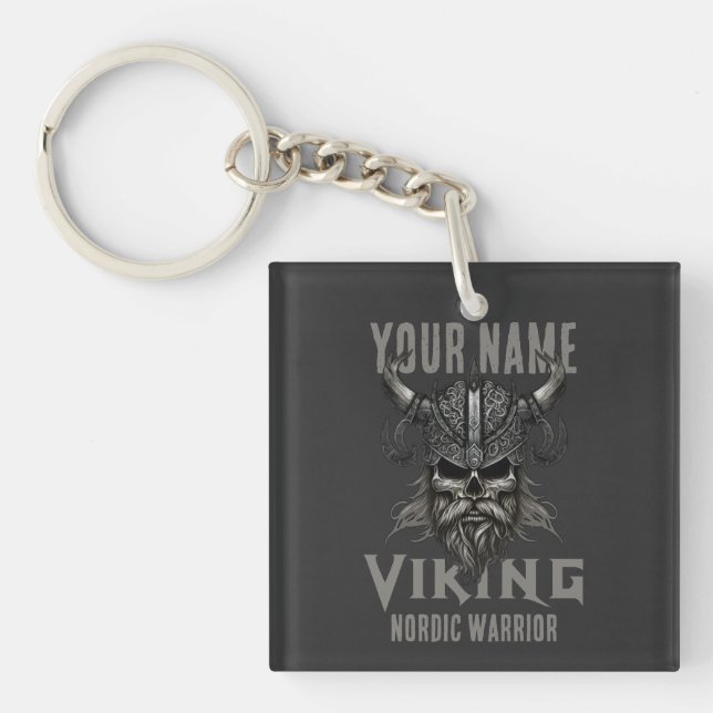 Personalised NAME Viking Warrior Heritage Key Ring (Front)