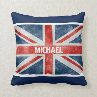 Personalised Name Vintage Union Jack Flag Cushion