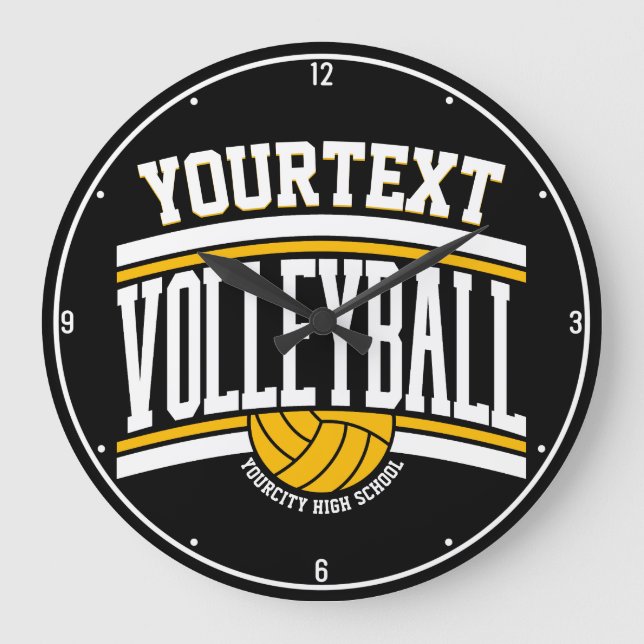 Personalised NAME Volleyball Player School Team Large Clock (Front)