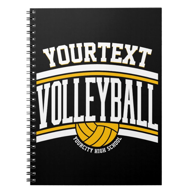 Personalised NAME Volleyball Player School Team Notebook (Front)