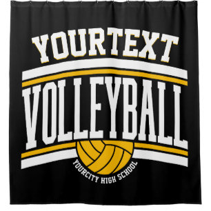 Personalised NAME Volleyball Player School Team  Shower Curtain