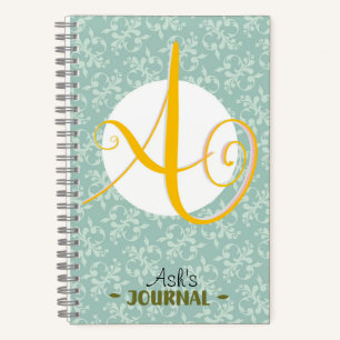 Personalised Name w/ Initial & Victorian Filigree Notebook