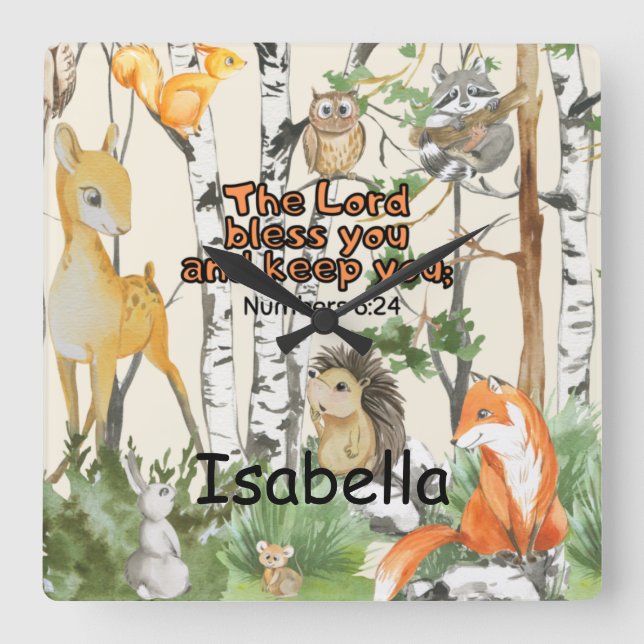 Personalised Name Wall Clock Christian Gift (Front)