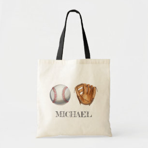 Personalised Name  Watercolor baseball gloves      Tote Bag