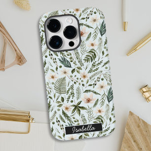 Personalised Name Watercolor Floral Case-Mate iPhone 14 Pro Case
