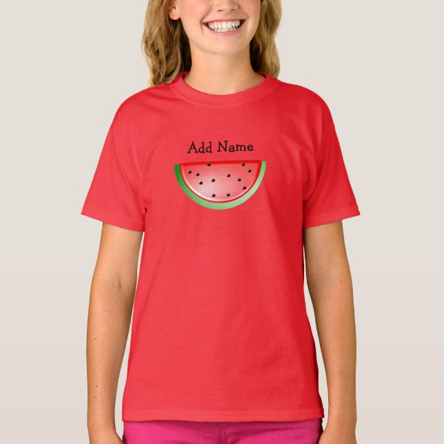 Personalised Name Watermelon Girl's Shirt (Front)