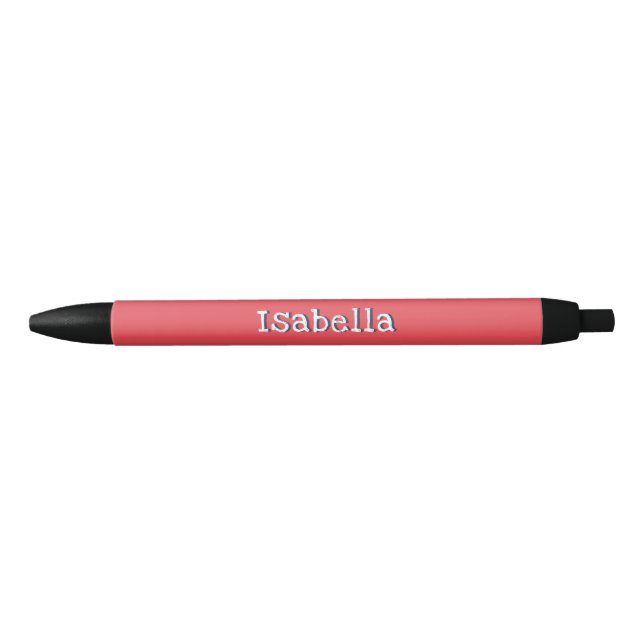 Personalised Name Watermelon Red Chic Trendy Cute Black Ink Pen (Front)