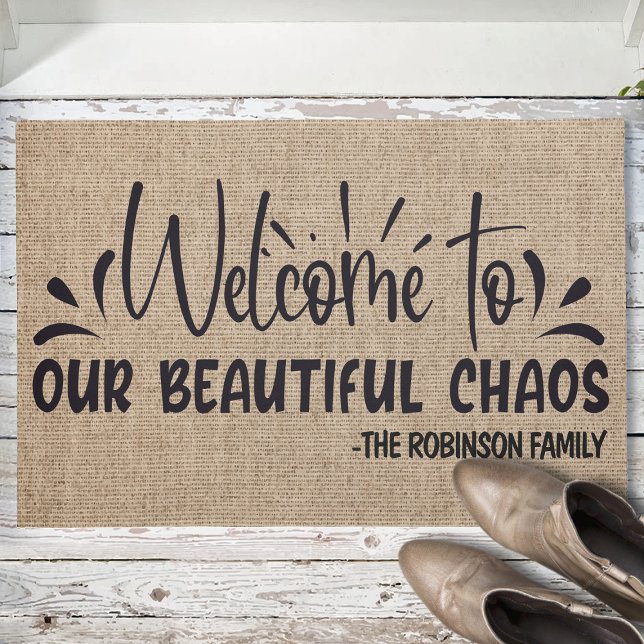 Personalised NAME Welcome To Our Beautiful Chaos Doormat (Creator Uploaded)