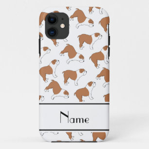 Personalised name white Bulldog iPhone 11 Case