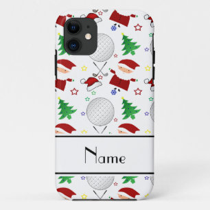 Personalised name white christmas golfing iPhone 11 case