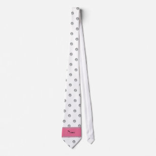 Personalised name white diamonds tie